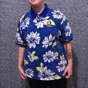 Embroidered Mickey Mouse Hawaiian Polo Shirt